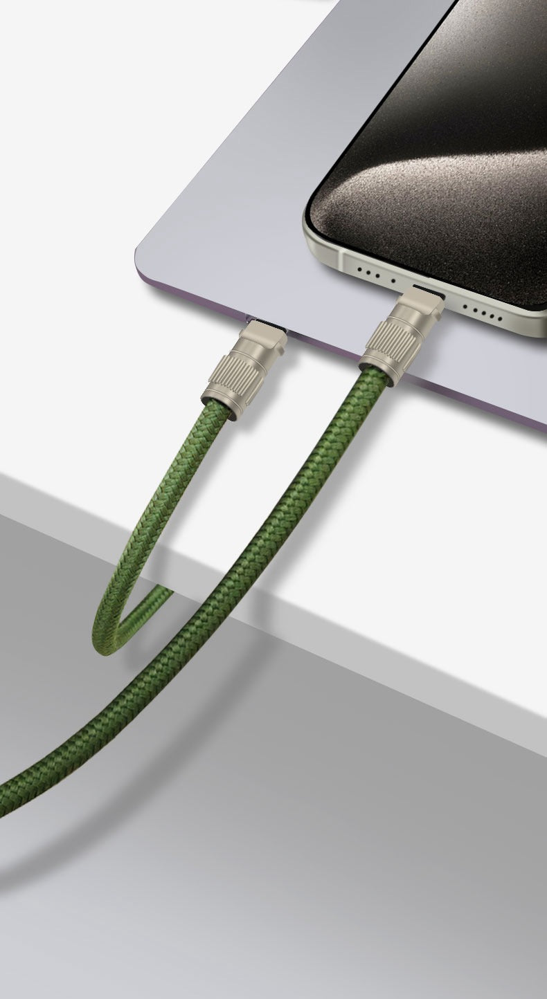 كيبل مضفر من سبائك الزنك من أسلي جلوبال USB-C إلى USB-C مع 65 واط 0.3 متر | أخضر كيبل مضفر من سبائك الزنك من أسلي جلوبال USB-C إلى USB-C مع 65 واط 0.3 متر | أخضر